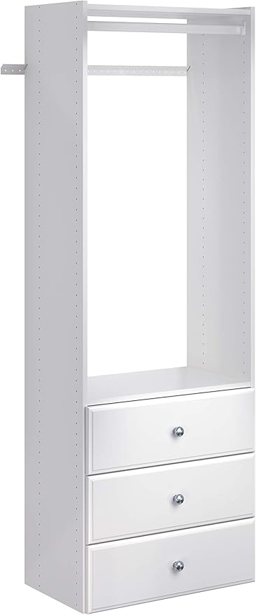 Easy Track PH32-WH Elite Tower Kit-Hidden Storage, Adjustable Closet Organizer, White