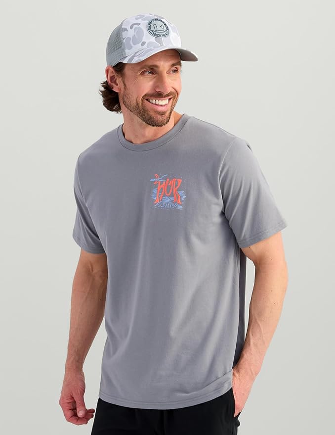 HUK Mens Performance Fishing Logo Tee, Short Sleeve T-Shirt for Men