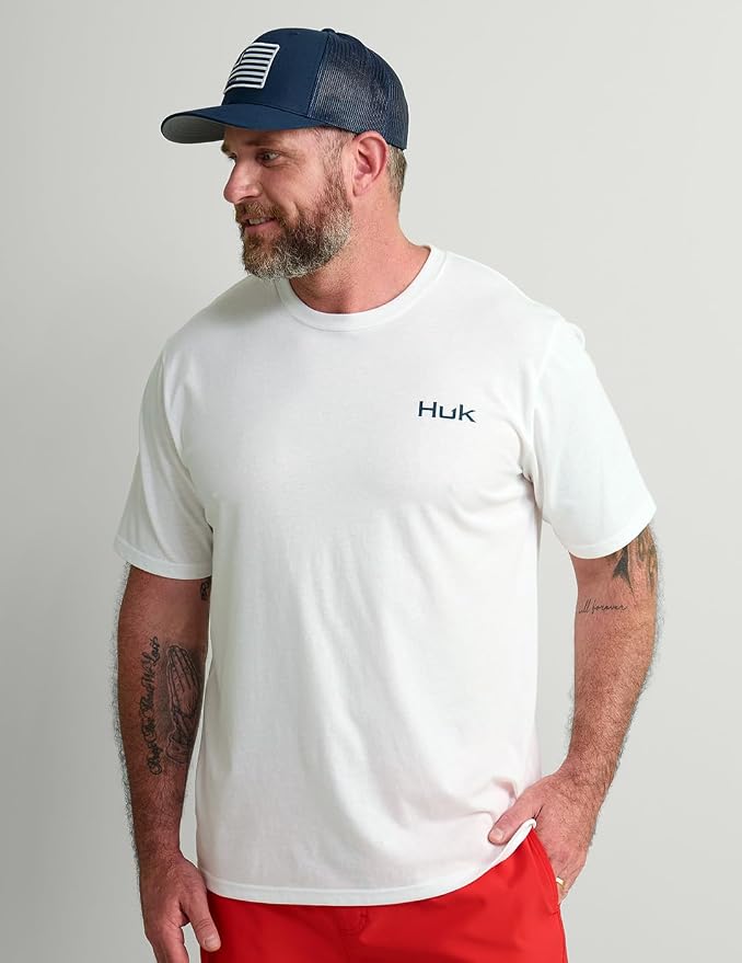 HUK Mens Fishing Graphic Tee, Performance Short Sleeve, Quick-Dry