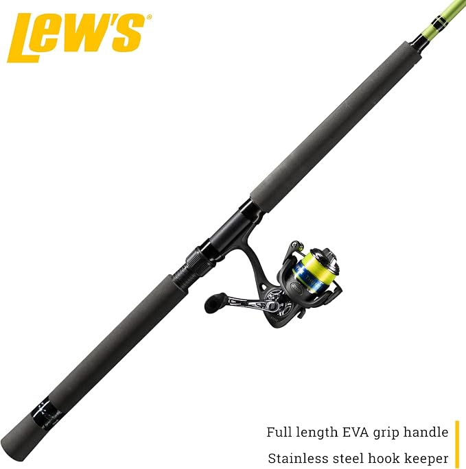 Lew's Crappie Thunder Spinning Reel and Fishing Rod Combo, 2-Piece IM6 Graphite Blank, Size 75 Reel, Right or Left-Hand Retrieve