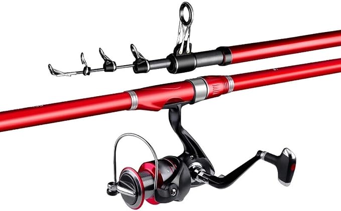 Carbon Fiber Fishing Rod and Reel Combo Set, Sea Fishing Rod, Super Hard Long Shot Red Rod for Big Fish(4.2M)