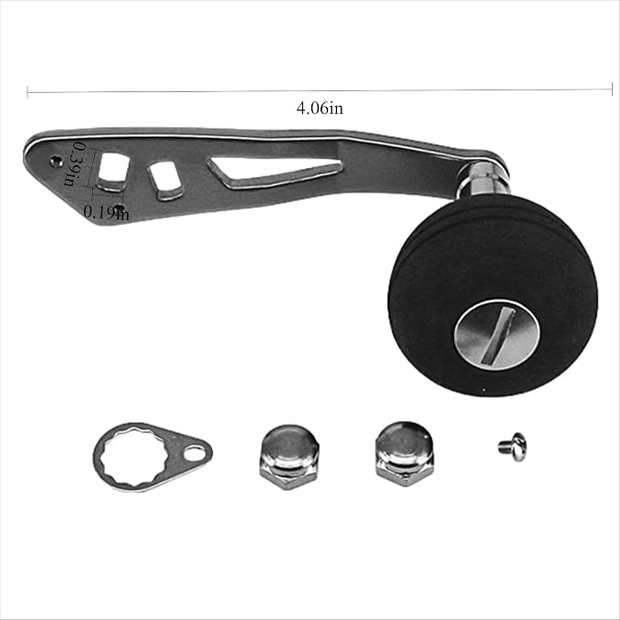 3 Pcs Fishing Reel Handle Replacement Parts, Sturdy Power Handle Knob Set for Repairing Baitcasting, Drum, and Conventional Reels. Provides Comfortable Grip for Smooth Cranking.