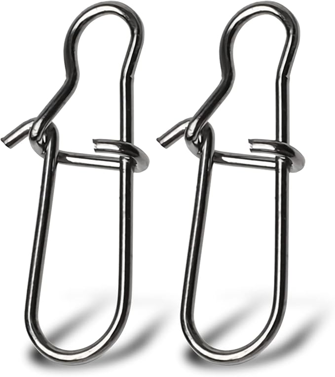 Atibin Duo Lock Fishing Snap Stainless High Strength Fishing Snap Swivel Quick Change Fishing Snap Clip Black Nickel 24lb-209lb