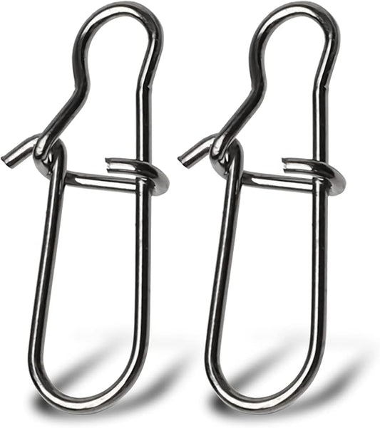 Atibin Duo Lock Fishing Snap Stainless High Strength Fishing Snap Swivel Quick Change Fishing Snap Clip Black Nickel 24lb-209lb