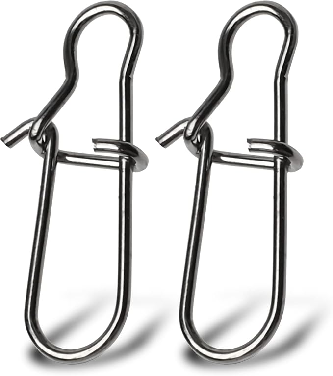 Atibin Duo Lock Fishing Snap Stainless High Strength Fishing Snap Swivel Quick Change Fishing Snap Clip Black Nickel 24lb-209lb