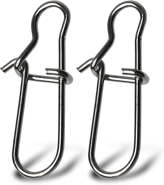 Atibin Duo Lock Fishing Snap Stainless High Strength Fishing Snap Swivel Quick Change Fishing Snap Clip Black Nickel 24lb-209lb