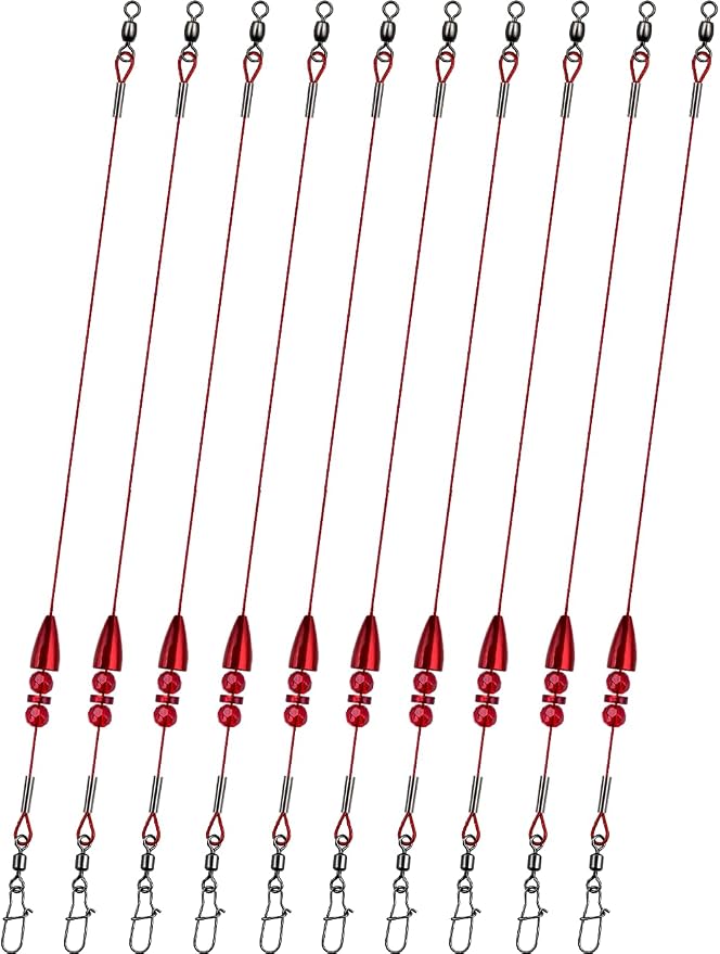 Texas Rigs 10 Pack, Pre-Rigged Bass Fishing Rig with Bullet Weight, Swivel & Snap, Weedless Soft Plastic Rig for Largemouth & Smallmouth Bass