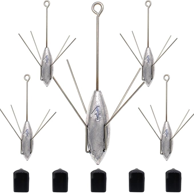 Sputnik Sinker Fishing Weights Lead Fishing Equipment Long Tail Surfing Casting Spider Sinkers for Catfish Saltwater Beach Sand Ocean
