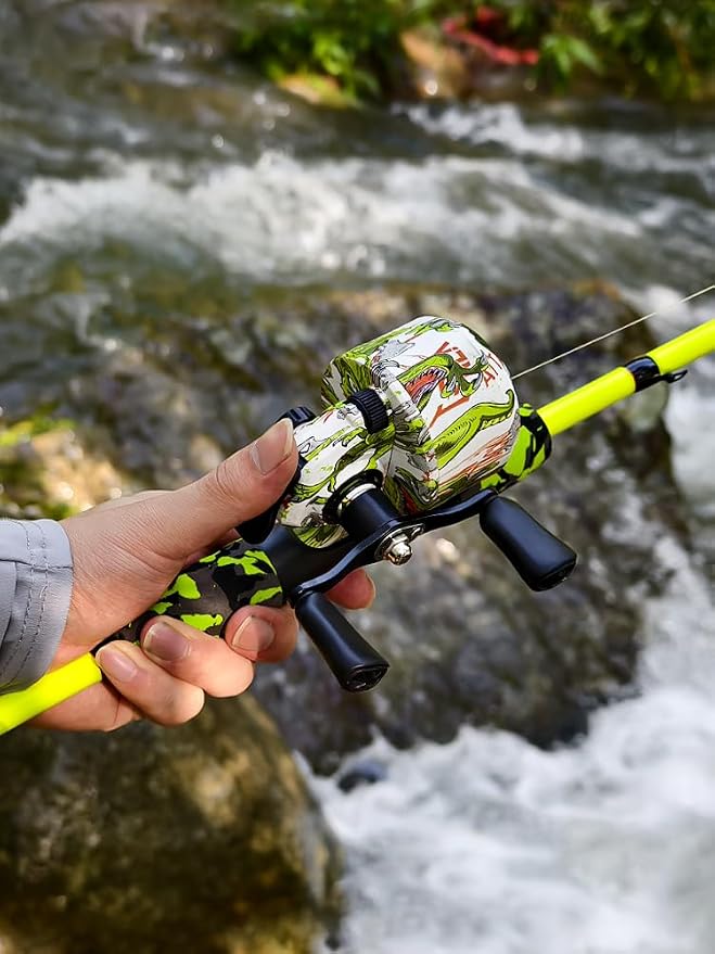 Sougayilang Casting Fishing Rod Reel Combo, 6ft High Carbon Ultralight Fishing Pole, Slow Speed 3.9:1 Gear Ratio Baitcaster Reel, Complete Freshwater Kit for Trout Bass Panfish Stream Fishing(2 packs)