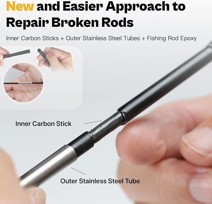 Fishing Rod Repair Kit Complete, Easy&Quick Approach to Repair Broken Fishing Pole with Epoxy Glue