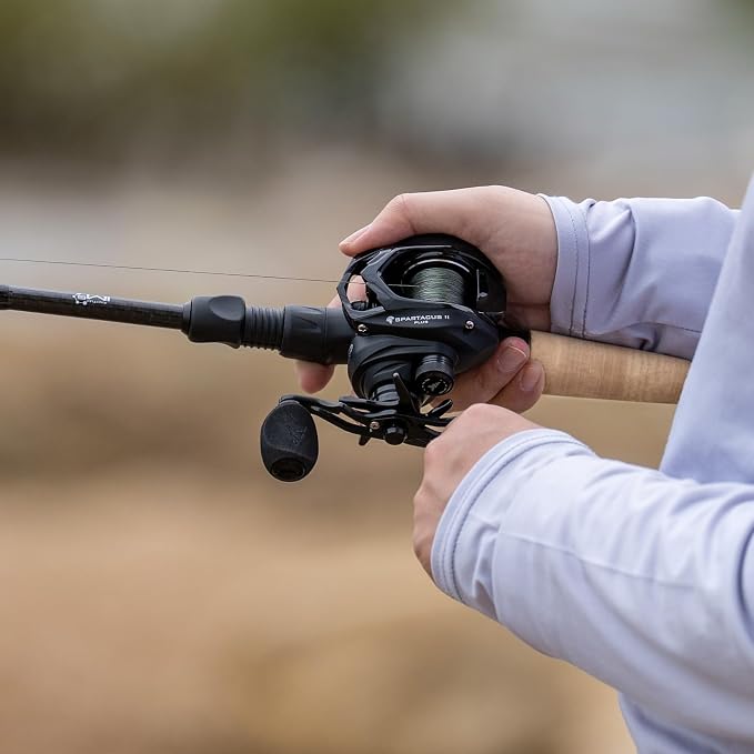 KastKing Spartacus II Plus Twin-Tip Spinning & Casting Rods, IM6 Graphite Blanks, Stainless Steel Frame with Zirconium Oxide Rings, 2-Piece Rods with Extra Tip Section, PTS, No-Slip Grip, Hook Keeper