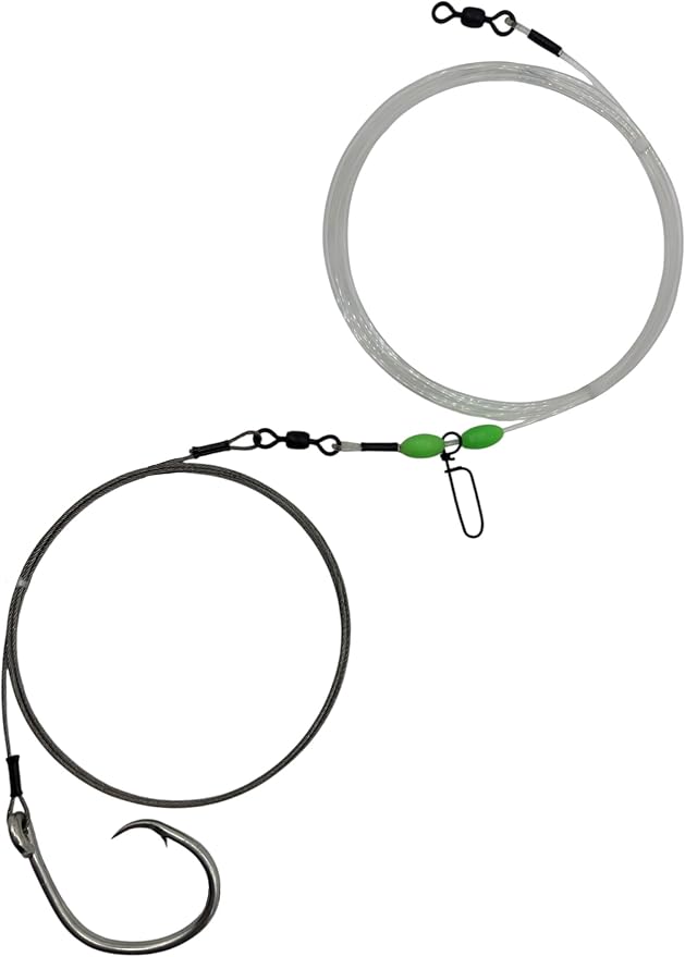 End Game Tackle 15' Shark Rig with Mustad Circle Hook - Braided Line, Black, 15' Total Length, 5' Bite Section, 10' 400lb Leader