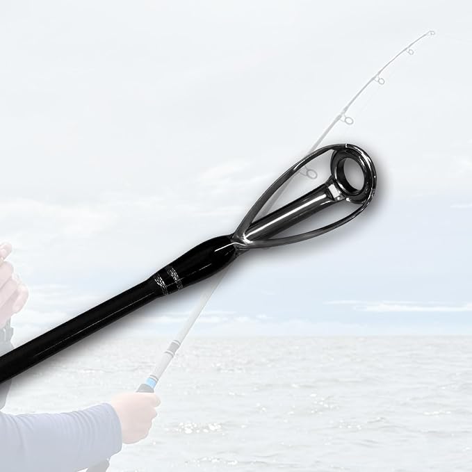 Fiblink 3-Piece Spinning Rod Heavy Spinning Fishing Rod Portable Fishing Rod Graphite Spin Rod (30-50 Pound Test)