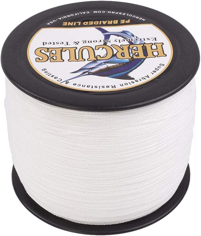 HERCULES Cost-Effective Super Strong 4 Strands Braided Fishing Line 6LB to 100LB Test for Salt-Water, 109/328 / 547/1094 Yards (100M / 300M / 500M / 1000M), Diam# 0.08MM - 0.55MM, Hi-Grade