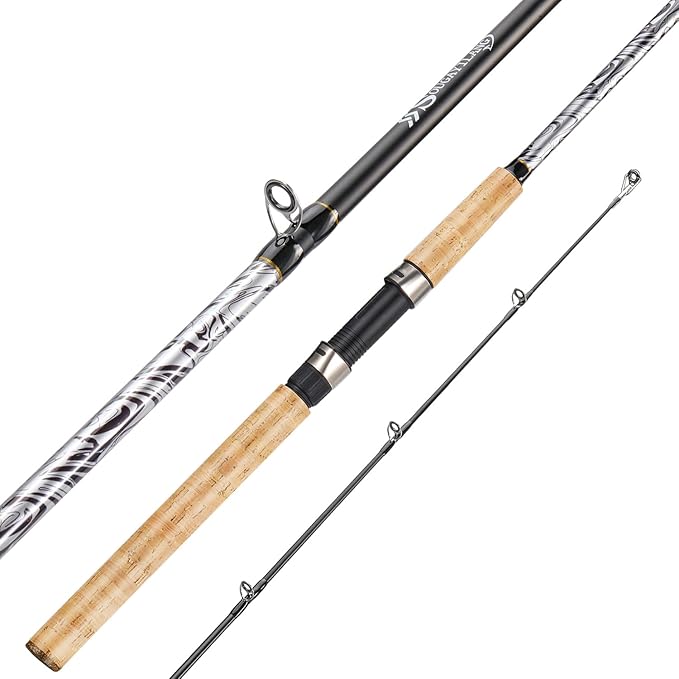 Sougayilang Spinning & Casting Rods, Strong Carbon&Glass Composite Fishing Rod with Stainless Steel Line Guides for Bass, Trout, Panfish, Catfish