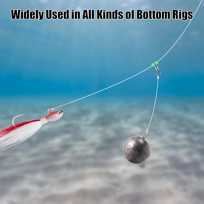 Dr.Fish Cannonball Sinkers Saltwater Lead Fishing Weights Round Ball Sinkers Trolling Downrigger Weights Bottom