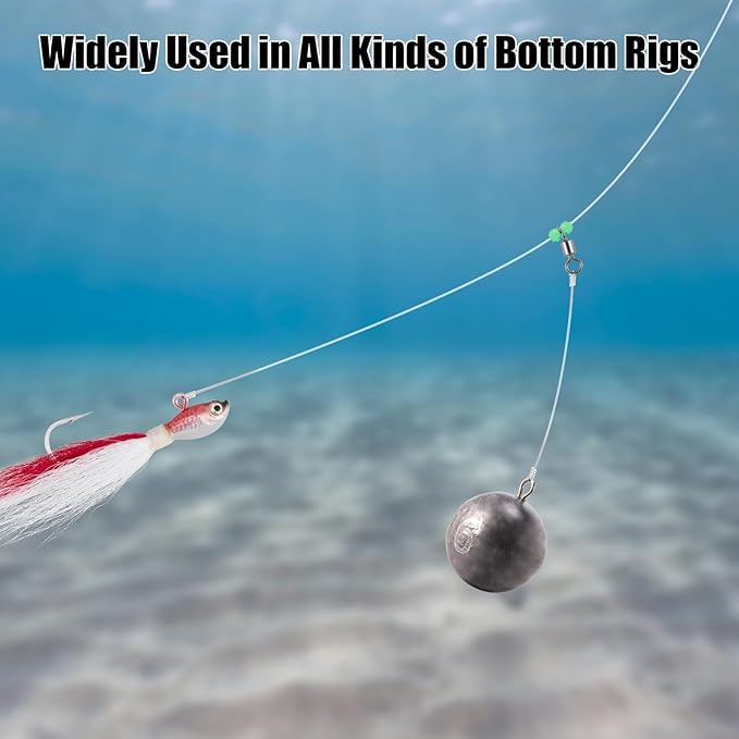 Dr.Fish Cannonball Sinkers Saltwater Lead Fishing Weights Round Ball Sinkers Trolling Downrigger Weights Bottom