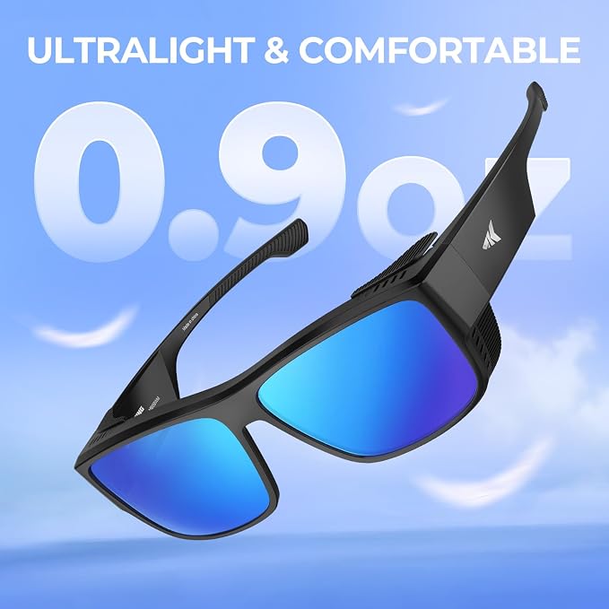 KastKing Comal Fit-Over Polarized Sports Sunglasses With PuriVex Protective Lens Coating, Fishing Driving, UV400, Men Women