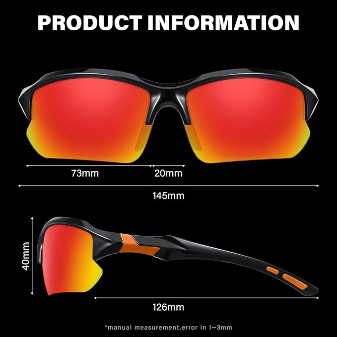Sports Polarized Sunglasses for Men Cycling Running Fishing UV Protection Sun Glasses Lightweight Half Frame Goggles