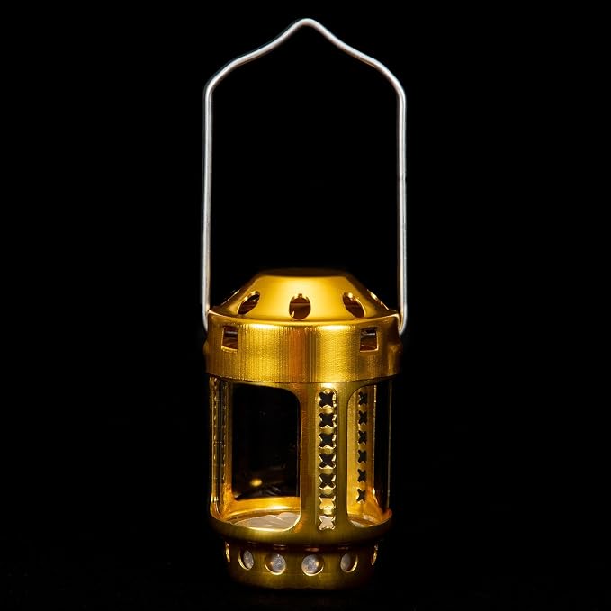 Portable Candle Lantern, Night Fishing Hanging Camping Aluminium Alloy Candle Lamp for Indoor Outdoor Paritie Weddings Vintage Style Hanging Lantern (2PCS Gold)