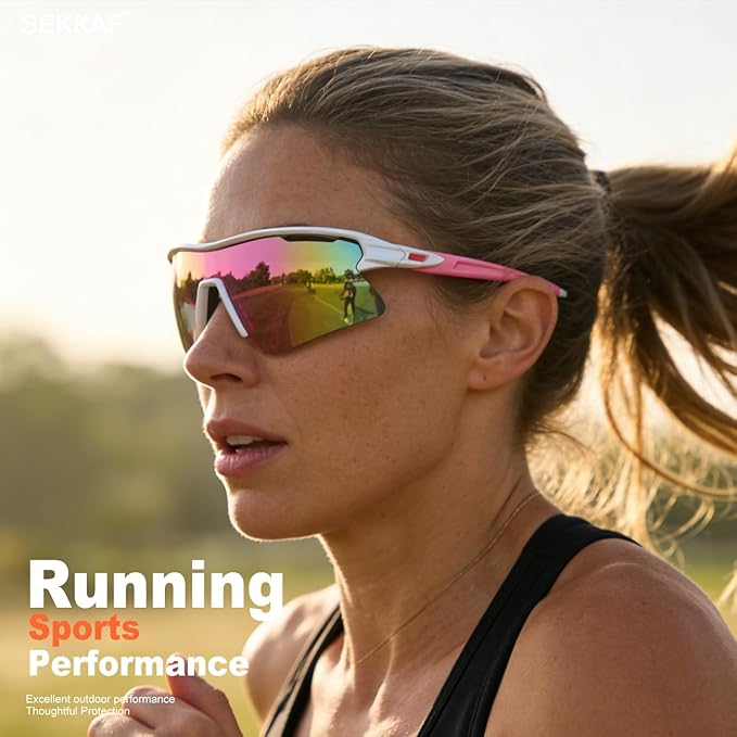 SEKKAF Polarized Sports Sunglasses for Men Women and Youth, UV400 Protection Ideal for Cycling Baseball Fishing Golf Running