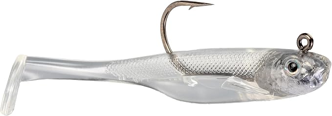 Strike King Homing Minnow Fishing Lure, Pre-Rigged Soft Plastic Swimbait, 3-Pack