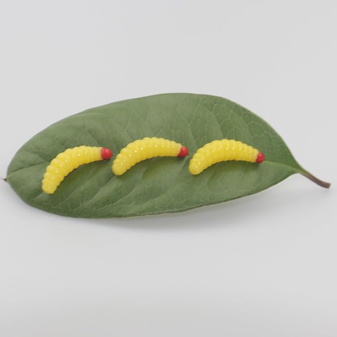 Fake Maggots Soft Worm Tipped Lure Wax Worms for Fishing or Pranks, Ice Fishing Lures Baits Perfect for Crappies Sunfish Catfish Bream Blue Gills Perch Trout Worms