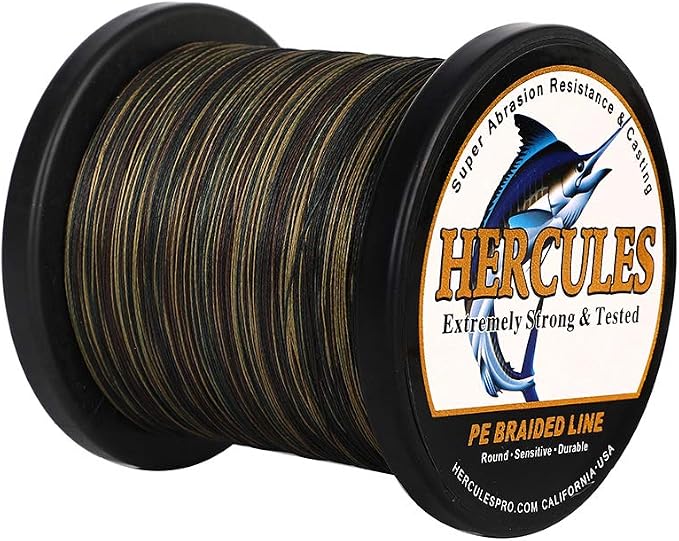 HERCULES Cost-Effective Super Strong 4 Strands Braided Fishing Line 6LB to 100LB Test for Salt-Water, 109/328 / 547/1094 Yards (100M / 300M / 500M / 1000M), Diam# 0.08MM - 0.55MM, Hi-Grade