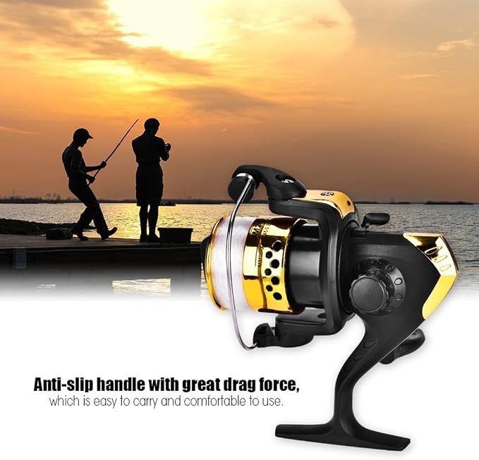 Fishing Reels Baitcasting Fixed Spool Reel Powerful Carp Fishing Reel Spinning 5.2: 1 Gear Ratio Fishing Reel Tackle Accessory Freshwater/Saltwater Use