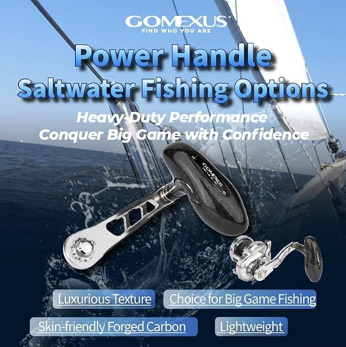 GOMEXUS Power Handle Compatible for Shimano Calcutta Conquest Grappler Calcutta Daiwa Tatula Saltiga Baitcasting Reel and Jigging Reel, Fishing Reel Replacement Handle for Saltwater Fishing