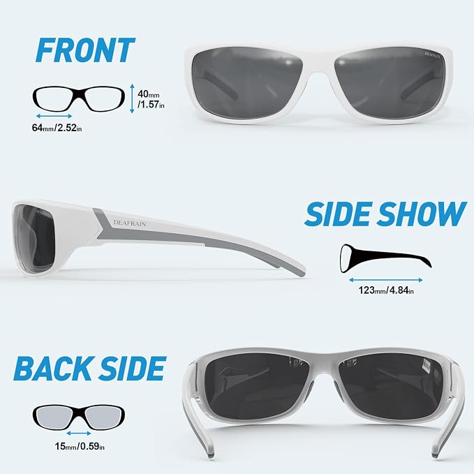 DEAFRAIN Polarized Sports Sunglasses for Men Women Driving Fishing Cycling Running UV Protection