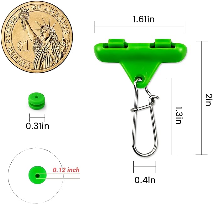 Sinker Slides for Fishing with Weight Bumpers, No Twist Sinker Slide, Clip-On Sinker Slider for Easy Weight Change, Protect Line & Knot Swivels Snaps, Ideal for Catfish Carolina Rig