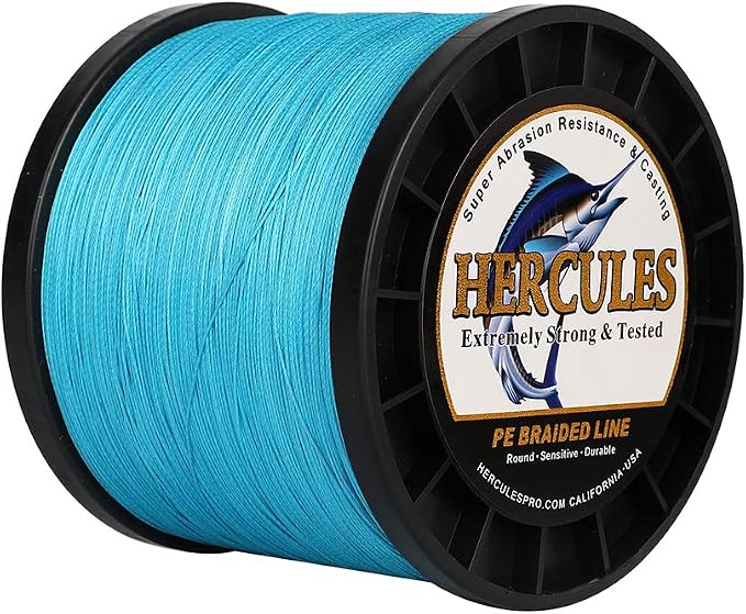 HERCULES Cost-Effective Super Strong 4 Strands Braided Fishing Line 6LB to 100LB Test for Salt-Water, 109/328 / 547/1094 Yards (100M / 300M / 500M / 1000M), Diam# 0.08MM - 0.55MM, Hi-Grade