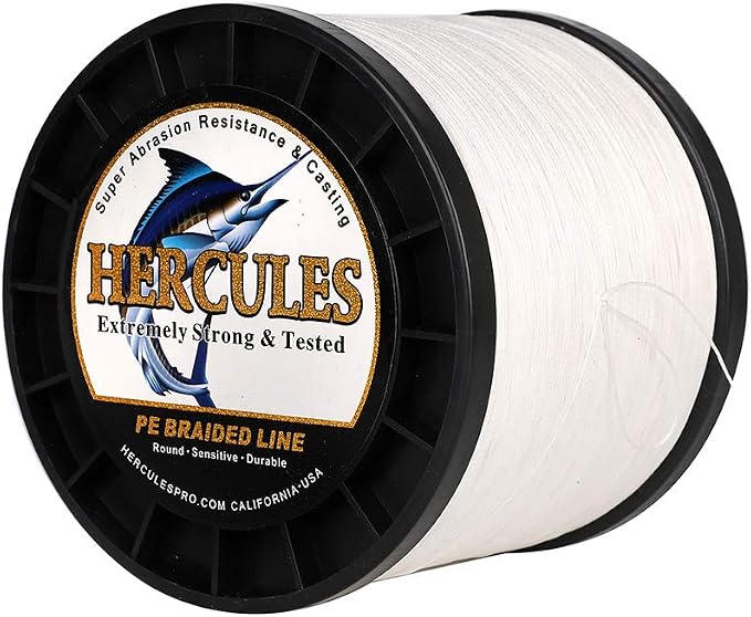 HERCULES Cost-Effective Super Cast 8 Strands Braided Fishing Line 10LB to 300LB Test for Salt-Water,109/328/547/1094 Yards(100M/300M/500M/1000M),Diam.#0.12MM-1.2MM,Hi-Grade Performance,Variety Colors