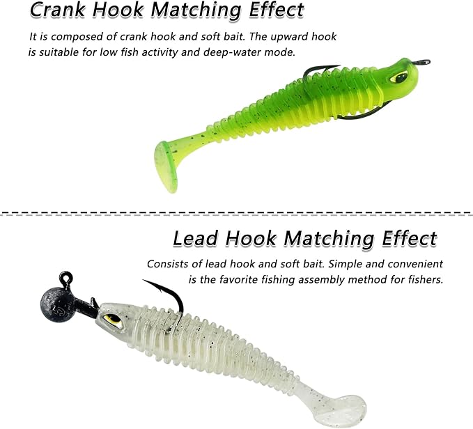 Soft Fishing Lures, 6.5cm/8cm Paddle Tail Swimbaits Soft Plastic Lures Kit for Bass Trout Walleye Crappie 30pcs/40pcs…