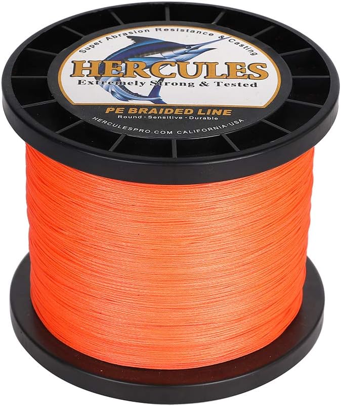 HERCULES Cost-Effective Super Strong 4 Strands Braided Fishing Line 6LB to 100LB Test for Salt-Water, 109/328 / 547/1094 Yards (100M / 300M / 500M / 1000M), Diam# 0.08MM - 0.55MM, Hi-Grade