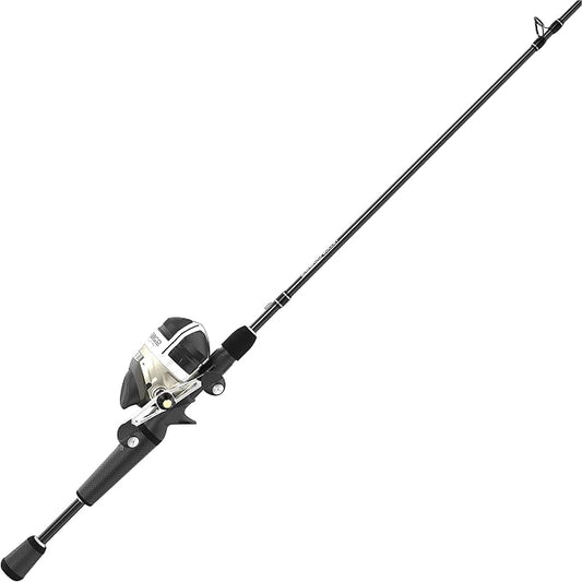 Zebco Bullet MG Spincast Reel and Fishing Rod Combo, IM8 Graphite Rod with MaxTac Grip Rod Handle, Fastest Spincast Reel Ever in an Ultra-Lightweight Magnesium Body, Dark Silver