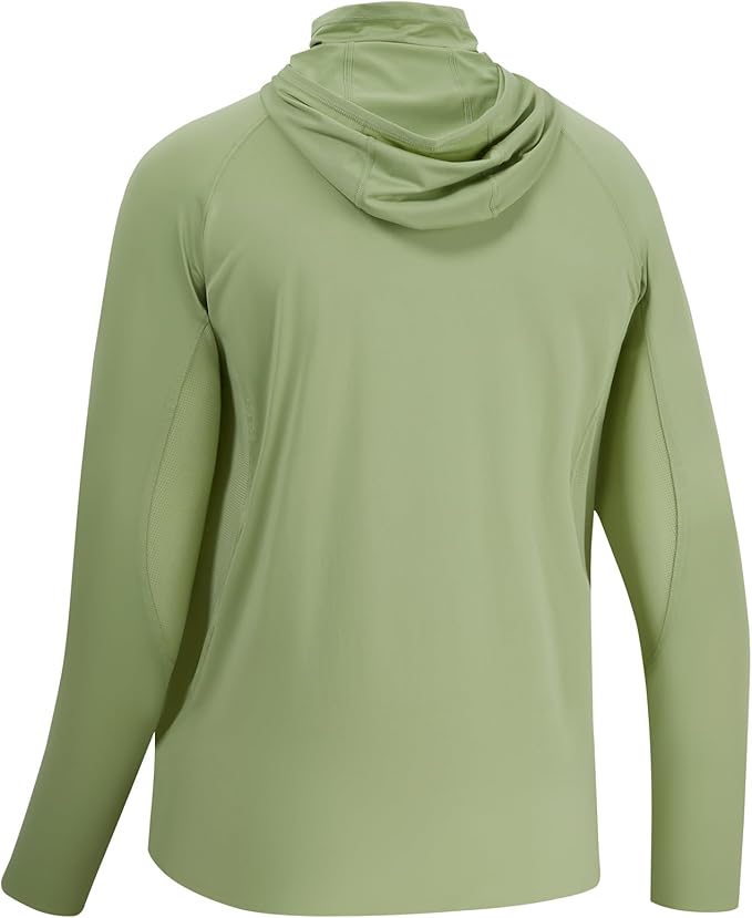 BASSDASH UPF 50+ Men’s Long Sleeve Fishing Shirt with Mask UV Neck Gaiter Hoodie