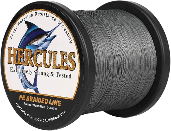 HERCULES Cost-Effective Super Cast 8 Strands Braided Fishing Line 10LB to 300LB Test for Salt-Water,109/328/547/1094 Yards(100M/300M/500M/1000M),Diam.#0.12MM-1.2MM,Hi-Grade Performance,Variety Colors
