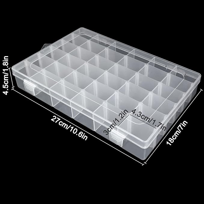 Guyuyii 2 Pack Bead Storage Containers with Adjustable Dividers - for Jewelry Making, Craft Supplies, Fishing Tackle, with 2 Sheets Label Stickers - Compatible with Beads, Earrings, and Small Hardware
