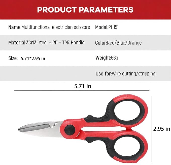 Phantom 5.71-Inch Stainless Steel Fishing Line Scissors with Non-Slip Grip and Protective Casing for Braided Line