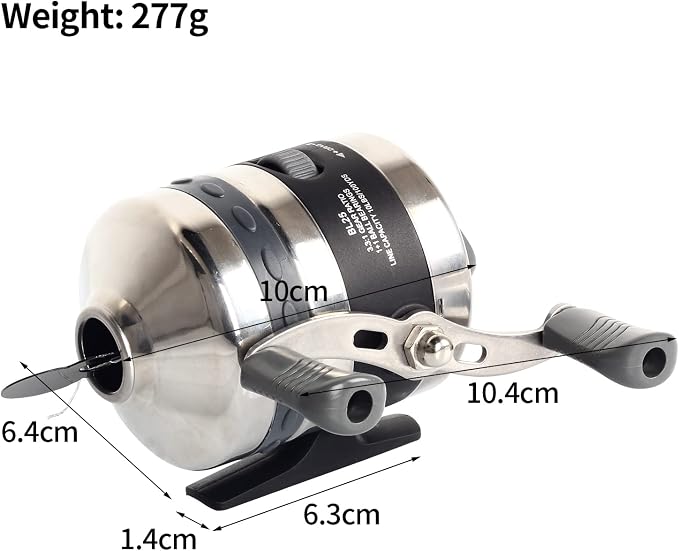 Bowfishing Reel with Fishing Reel Seat Left and Right Reversible Handle,for Compound Bow and Recurve Bow