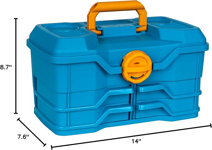 Flambeau Outdoors 440NGA NextGen 4/0 Medium Fishing Tackle Box, 4 Pivot Trays, 23 Compartments, Advanced Tackle Storage Organizer, Blue