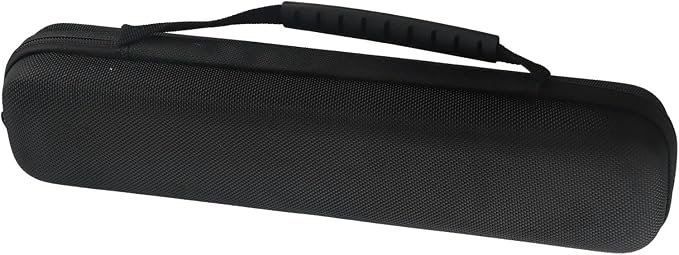 Hard Shell Fishing Rod Storage Bag, Thickened Oxford Cloth Protective Case with Soft Lining and Rubber Handle for Small Poles Reels Bait, 34.5cm Black