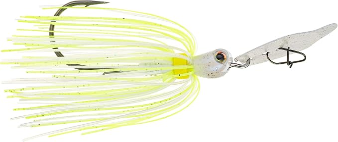 Strike King Thunder Cricket Fishing Lure, Vibrating Swim Jig, Silver Blade, 4/0 Jungle-Style Flipping Hook