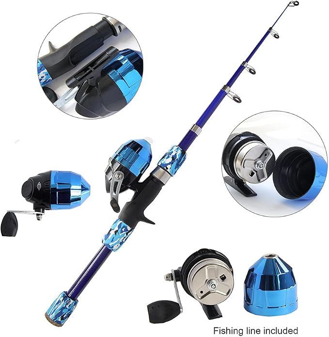 Kids Fishing Pole Spincast Youth Fishing Pole Tackle Box - with Net,Travel Bag,Rod and Reel Kit for Boys and Girls, Youth or Beginner’s