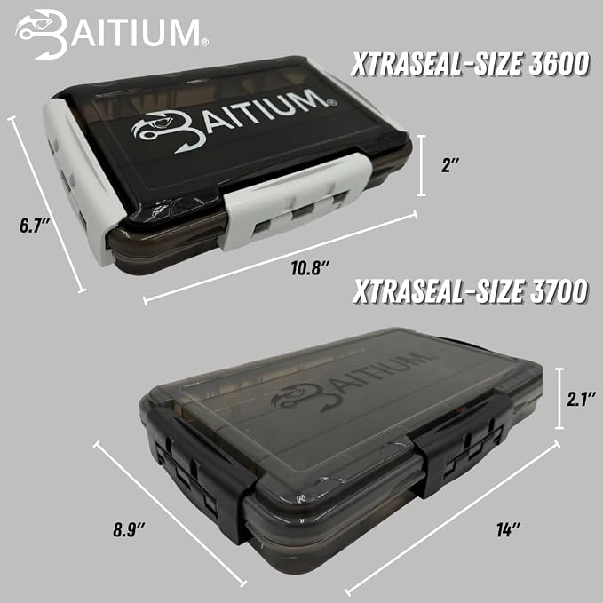 Baitium XTRAseal Waterproof Fishing Tackle Box Organizer, Tackle Boxes With Dividers, Tacklebox for Fishing, 3600 3700 Tackle Tray, Fishing Gear