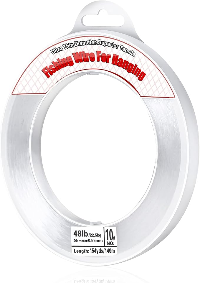 Clear Fishing Wire, Acejoz 656FT Fishing Line Clear Invisible Hanging Wire Strong Nylon String Supports 40 Pounds for Balloon Garland Hanging Decorations