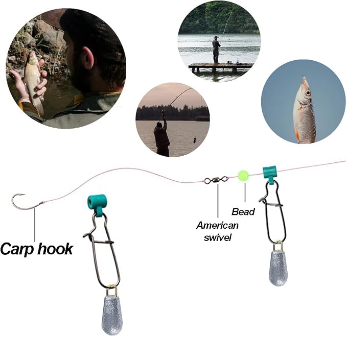 Fishing Line Sinker Slide with Duo Lock Snap Heavy Duty Sinker Size