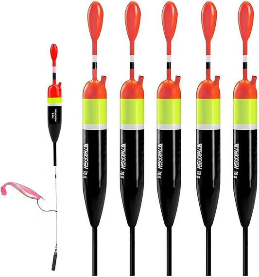 THKFISH Fishing Bobbers Fishing Floats and Bobbers Slip Bobbers for Fishing Balsa Floats Crappie Fishing Bobbers 1/6oz(3.47"X0.47"X6.73") 3/8oz(3.84"X0.6"X 7.2") 1/2oz(4.13"X0.75"X7.87")